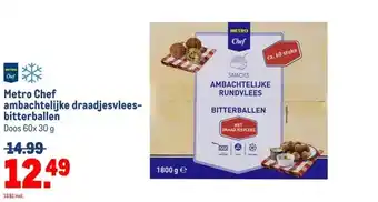 Makro Metro Chef ambachtelijke draadjesvlees- bitterballen aanbieding