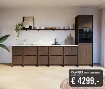 Keukendepot CHANDLER Donker Eiken Japandi aanbieding