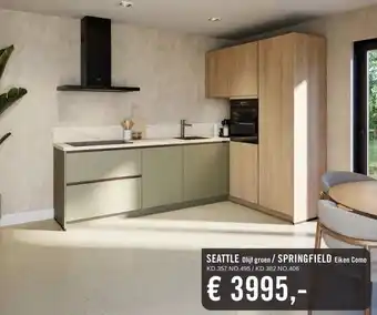 Keukendepot SEATTLE Olijf groen/ SPRINGFIELD Eiken Como aanbieding