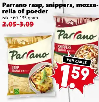 CoopCompact Parrano rasp, snippers, mozza- rella of poeder aanbieding