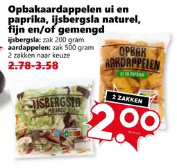 CoopCompact Opbakaardappelen ui en paprika, ijsbergsla naturel, fijn en/of gemengd aanbieding