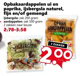 CoopCompact Opbakaardappelen ui en paprika, ijsbergsla naturel, fijn en/of gemengd aanbieding