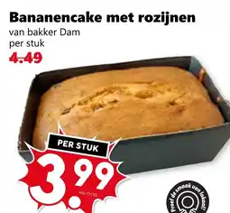 CoopCompact Bananencake met rozijnen aanbieding