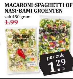 CoopCompact MACARONI-SPAGHETTI OF NASI-BAMI GROENTEN aanbieding