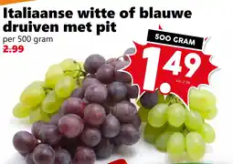 Coop Italiaanse witte of blauwe druiven met pit aanbieding