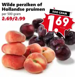 Coop Wilde perziken of Hollandse pruimen aanbieding