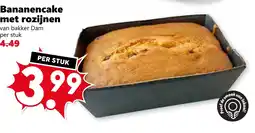 Coop Bananencake met rozijnen aanbieding