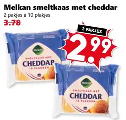 Coop Melkan smeltkaas met cheddar aanbieding