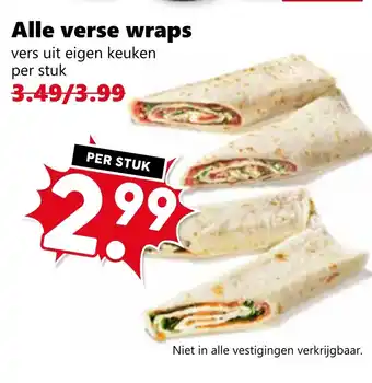 Coop Alle verse wraps aanbieding