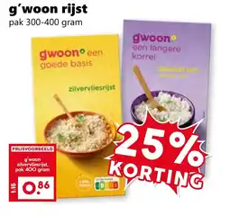 Coop G'woon rijst aanbieding
