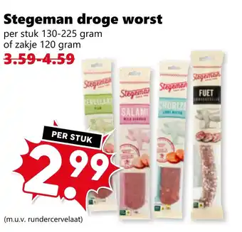 Coop Stegeman droge worst aanbieding
