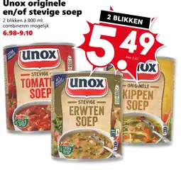 Coop Unox originele en/of steviae soep aanbieding
