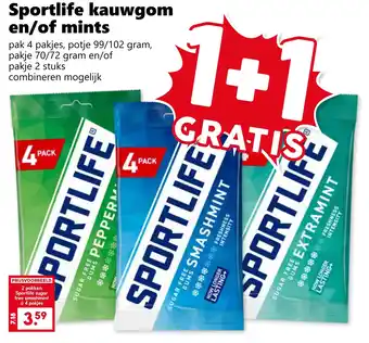 Coop Sportlife kauwgom en/of mints aanbieding