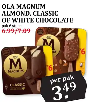 Coop OLA MAGNUM ALMOND, CLASSIC OF WHITE CHOCOLATE aanbieding