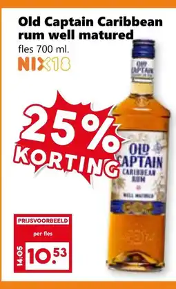 Coop Old Captain Caribbean rum well matured aanbieding