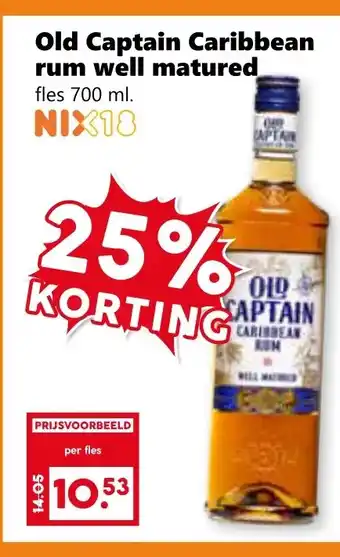 Coop Old Captain Caribbean rum well matured aanbieding