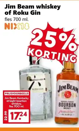 Coop Jim Beam whiskey of Roku Gin aanbieding