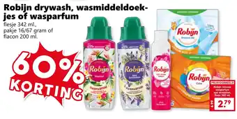 Coop Robijn drywash, wasmiddeldoek ies of wasparfum aanbieding