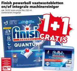 Coop Finish powerball vaatwastebletten en/of integrale machinereiniger aanbieding