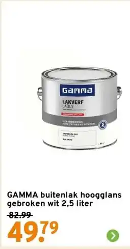 GAMMA GAMMA buitenlak hoogglans gebroken wit 2,5 liter aanbieding