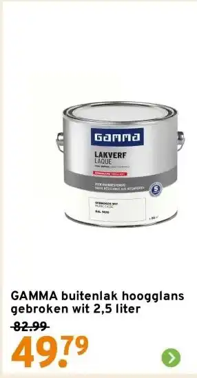 GAMMA GAMMA buitenlak hoogglans gebroken wit 2,5 liter aanbieding