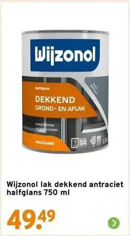 GAMMA Wijzonol lak dekkend antraciet halfglans 750 ml aanbieding