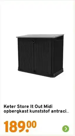 GAMMA Keter Store It Out Midi opbergkast kunststof antraciet 71,5 x 132 x 110 cm aanbieding