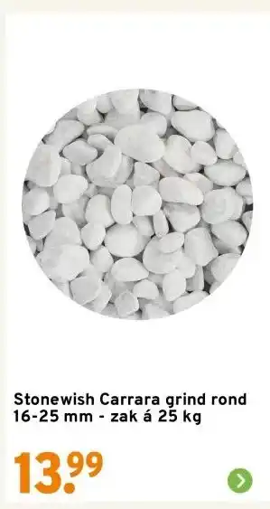 GAMMA Stonewish Carrara grind rond 16-25 mm - zak á 25 kg aanbieding