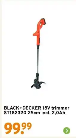 GAMMA BLACK+DECKER 18V trimmer ST182320 25cm incl. 2,0Ah accu + lader aanbieding