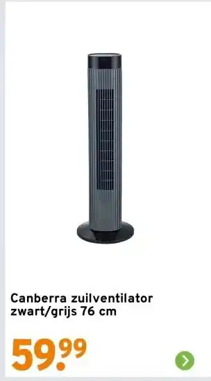 GAMMA Canberra zuilventilator zwart/grijs 76 cm aanbieding
