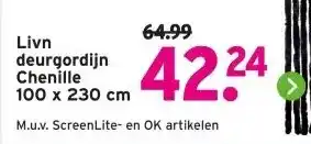 GAMMA Livn deurgordijn Chenille aanbieding