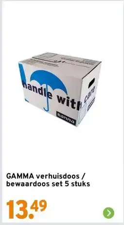 GAMMA GAMMA verhuisdoos / bewaardoos set 5 stuks aanbieding