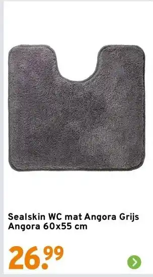 GAMMA Sealskin WC mat Angora Grijs Angora 60x55 cm aanbieding