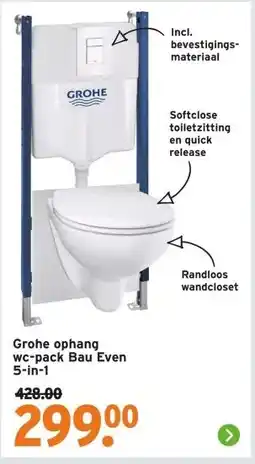 GAMMA Grohe ophang wc-pack Bau Even 5-in-1 aanbieding