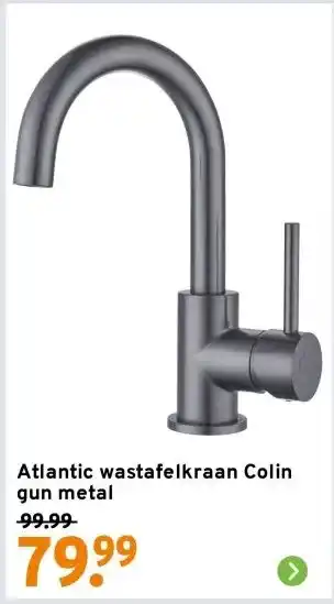 GAMMA Atlantic wastafelkraan Colin gun metal aanbieding
