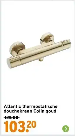 GAMMA Atlantic thermostatische douchekraan Colin goud aanbieding