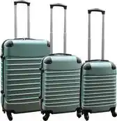 Bol.com Kofferset 3 delig met wielen en cijferslot - handbagage koffers - ABS - groen aanbieding