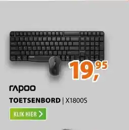 Expert Rapoo X1800S Draadloze Combo-set Zwart aanbieding