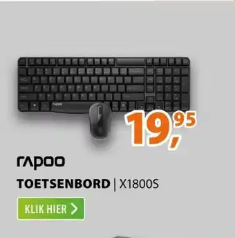 Expert Rapoo X1800S Draadloze Combo-set Zwart aanbieding