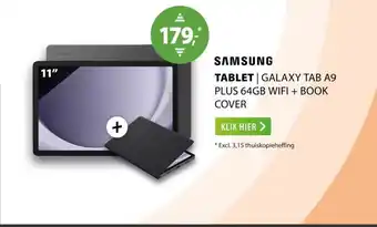 Expert Samsung Galaxy Tab A9 Plus 11 inch 64GB Wifi + Book Cover Grijs aanbieding
