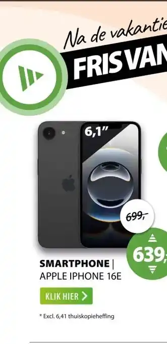 Expert Apple iPhone 16e 128GB Zwart aanbieding