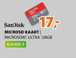 Expert SanDisk MicroSDXC Ultra 128GB 140mb/s C10 - SDA UHS-I aanbieding