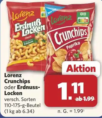 Combi Lorenz Crunchips oder Erdnuss Locken aanbieding