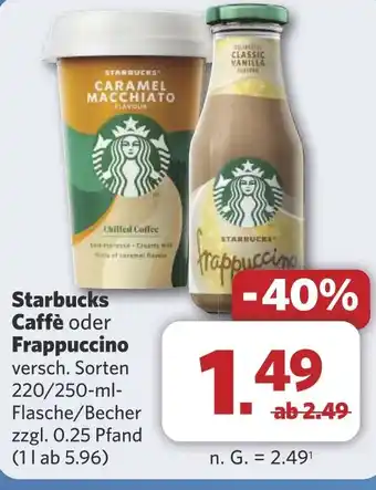 Combi Starbucks Caffè oder Frappuccino aanbieding