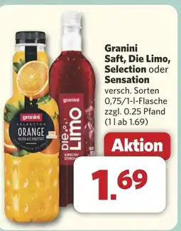 Combi Granini Saft, Die Limo, Selection oder Sensation aanbieding