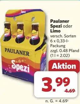Combi Paulaner Spezi oder Limo aanbieding