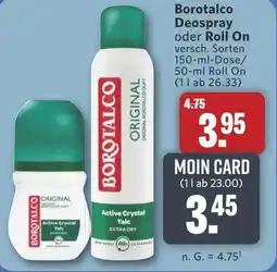 Combi Borotalco Deospray oder Roll On aanbieding