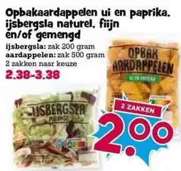 Boon`s Markt Opbakaardappelen ui en paprika. ijsbergsla naturel, fiijn en/of gemengd aanbieding