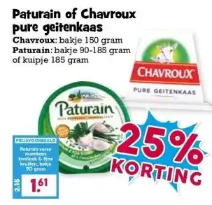 Boon`s Markt Paturain of Chavroux pure geitenkaas aanbieding