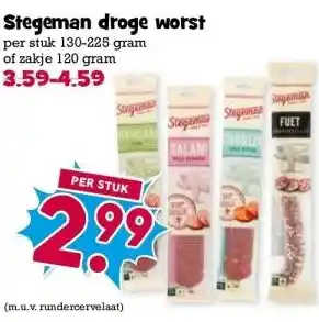 Boon`s Markt Stegeman droge worst aanbieding